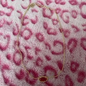 Kendra Scott Gold Necklace with Red Stone